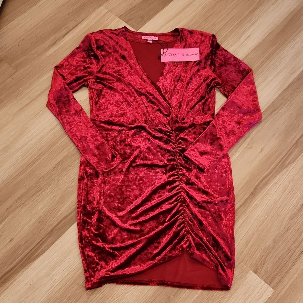 Betsey Johnson Red crush velvet dress